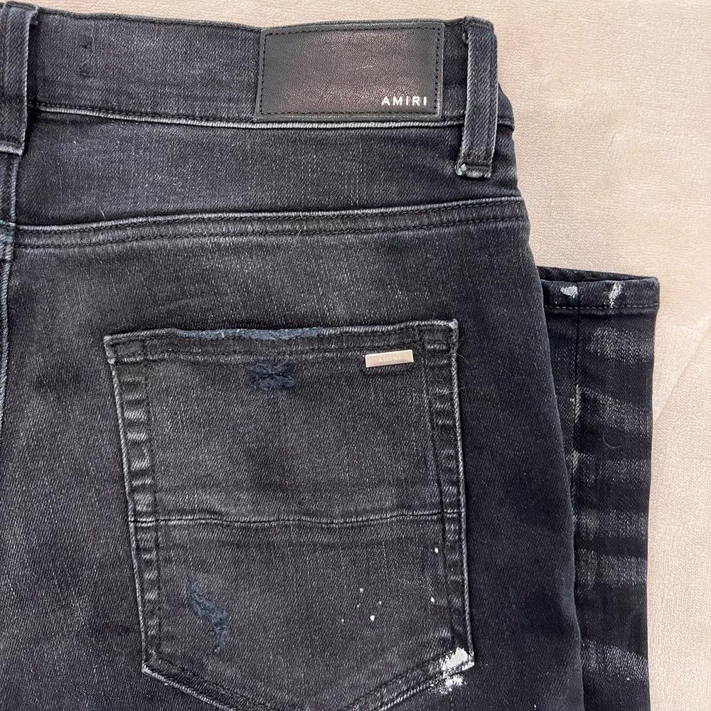 AMIRI MX1 Brown Plaid Patch Jeans - Picture 5 of 6